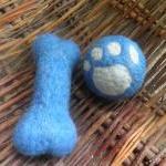 Wool Dog Toys, set of 2 dog..